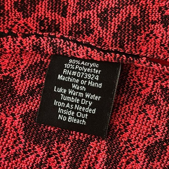 Misook Acrylic Blend Jacket Printed One Button Closure Black Red Plus Size XL - Picture 13 of 13